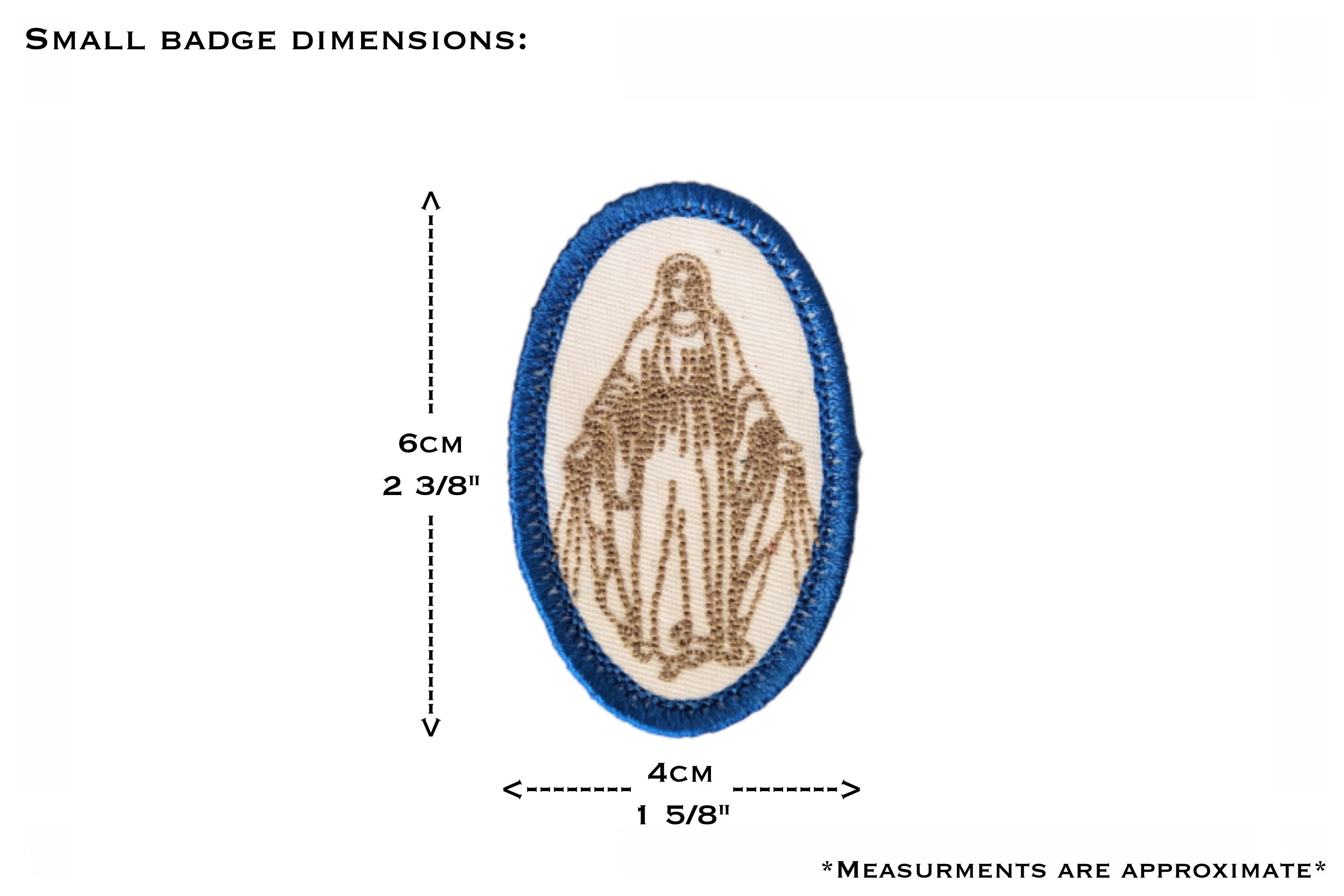 Our Lady of Grace badge, religious patch, iron on badge, sew on patch, embroidered badge, embroidered patch, Heart of Mary, pilgrimage - Image 3