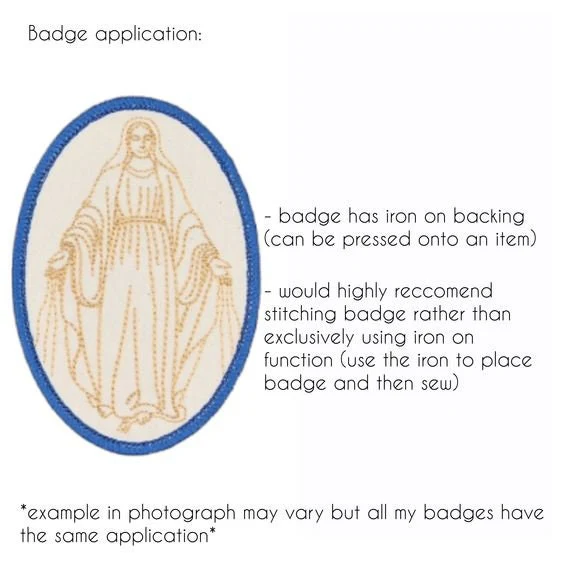 Sacred Heart badge, Detente Bala, iron on badge, sew on patch, embroidered badge, embroider patch, Sacred Heart of Jesus, Soldier protection - Image 6