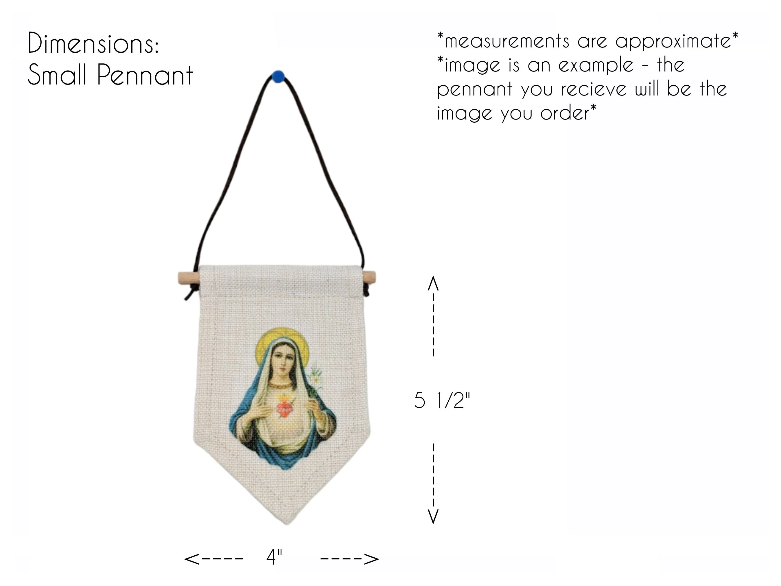 Sacred Heart of Jesus Pennant, Mini Banner, Catholic Religious Sacramental, Devotional, Pilgrimage, Rosary, Oratory Prayer, Prayer Corner - Image 3