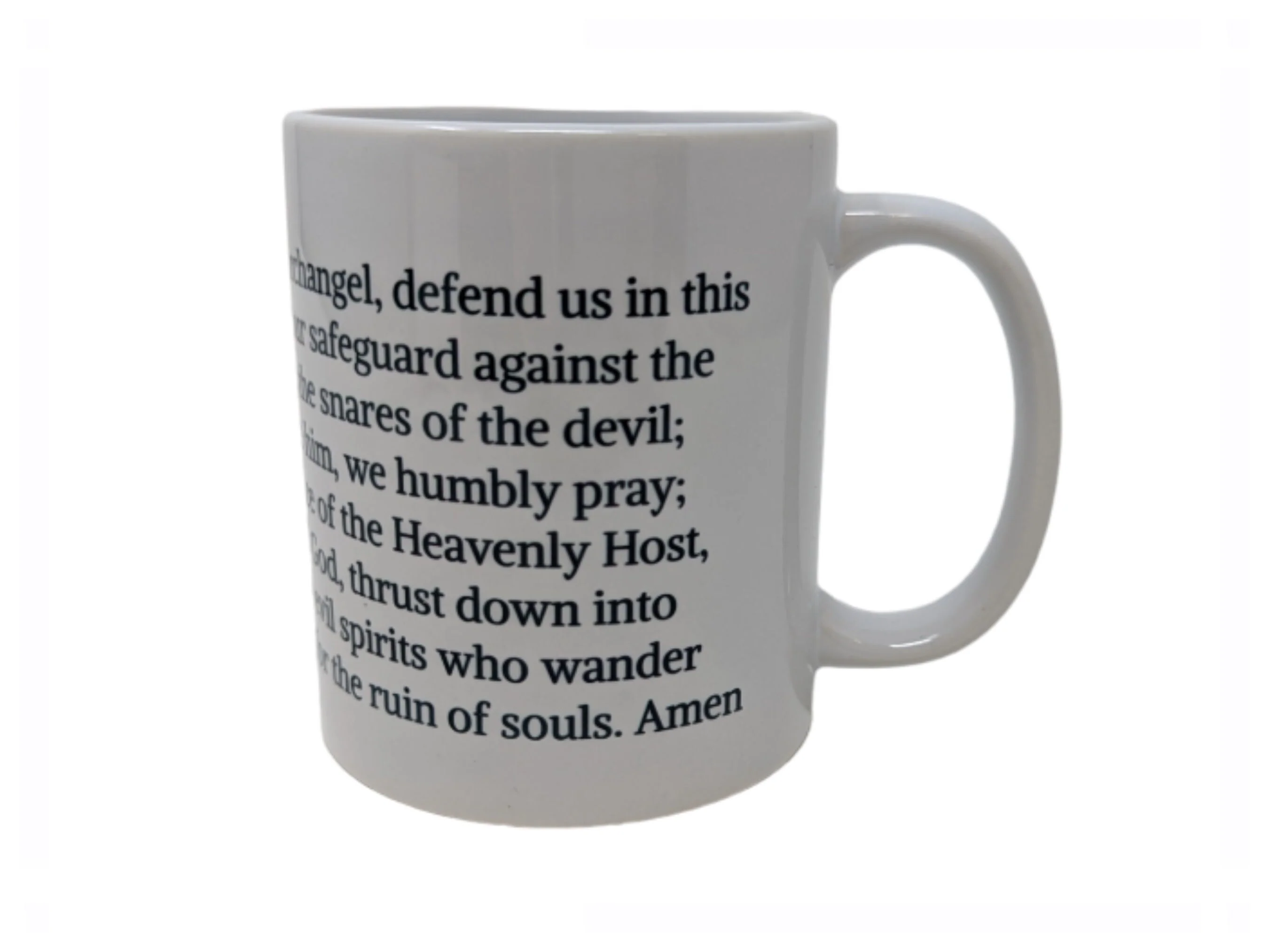 St Michael Archangel,  Prayer to St Michael, Catholic Mug, Catholic gift, Stocking stuffer, Baptism, Holy Communion, Confirmation, Present - Image 3