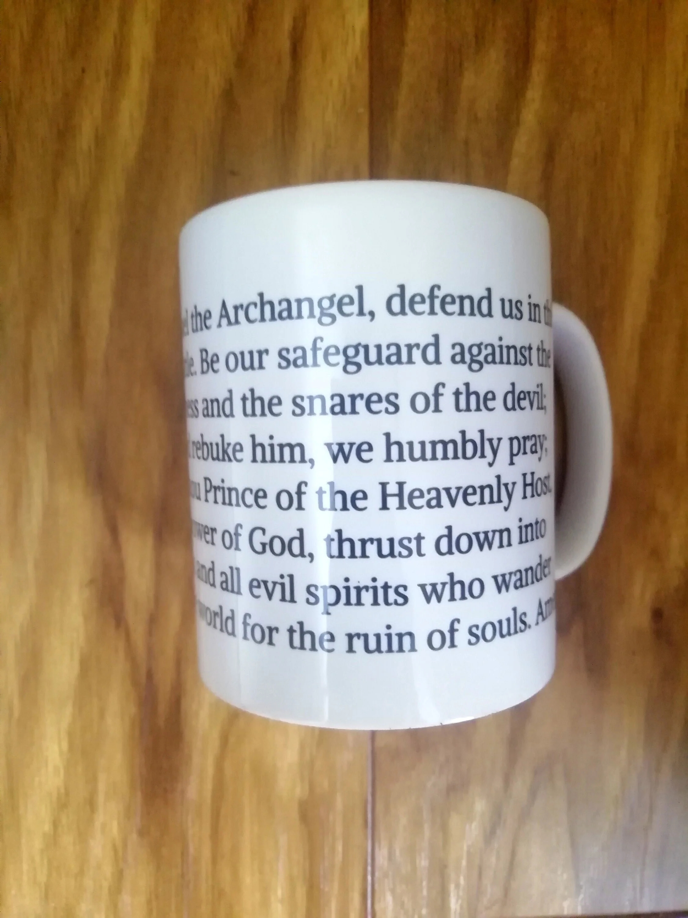 St Michael Archangel,  Prayer to St Michael, Catholic Mug, Catholic gift, Stocking stuffer, Baptism, Holy Communion, Confirmation, Present - Image 5