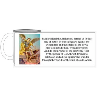 St Michael Archangel,  Prayer to St Michael, Catholic Mug, Catholic gift, Stocking stuffer, Baptism, Holy Communion, Confirmation, Present - Image 6