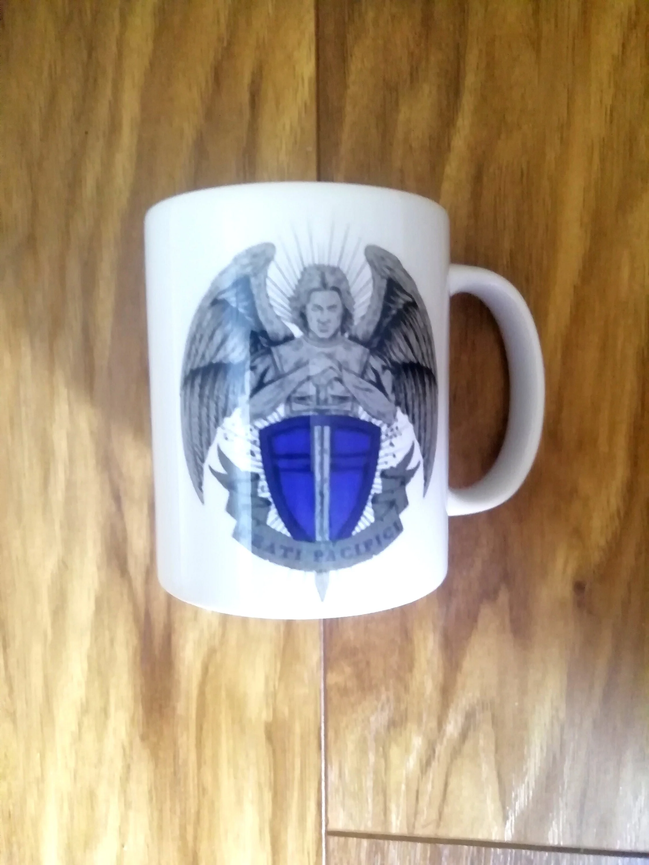 St Michael badge mug, Catholic Mug, Catholic gift, Stocking stuffer, Baptism, Holy Communion, Confirmation, Present - Image 5